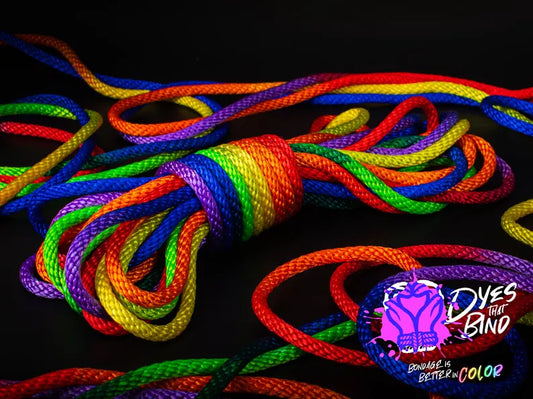 Rainbow Solid Braid Silky Nylon Rope - 30ft hank