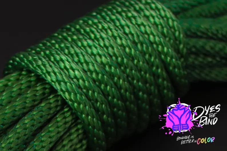 Forest Green Solid Braid Silky Nylon Rope - 30ft hank