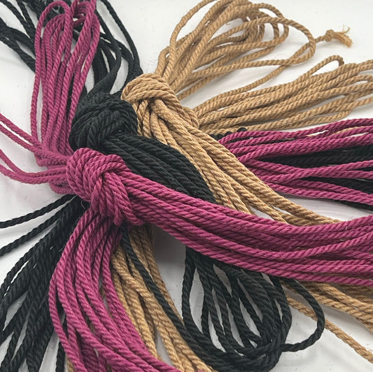 Nomad Customs 3mm Colored Jute Rope - 8m+ hank - conditioned