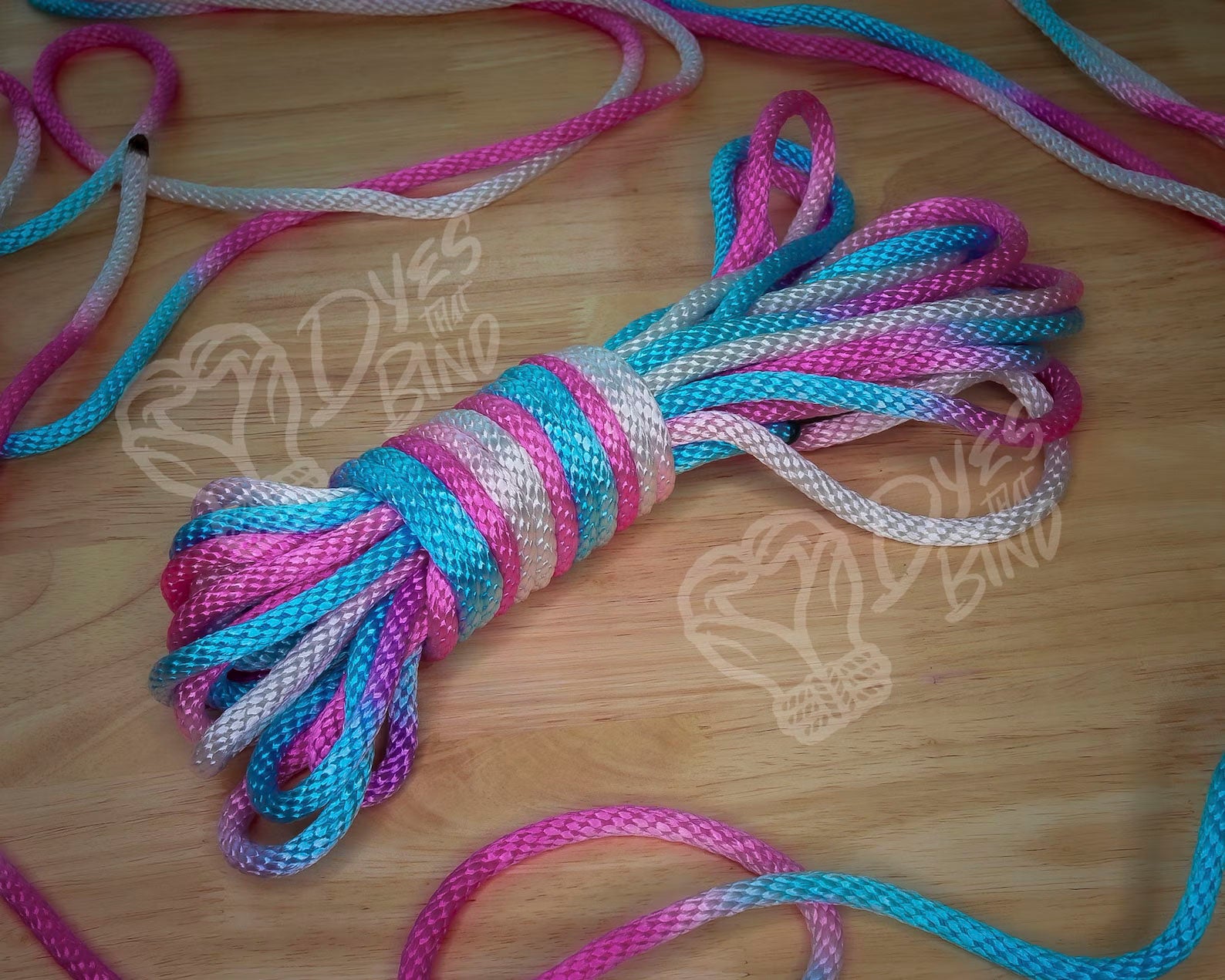 Trans Pride Solid Braid Silky Nylon Rope 30ft Hank Shibari Supply 2395