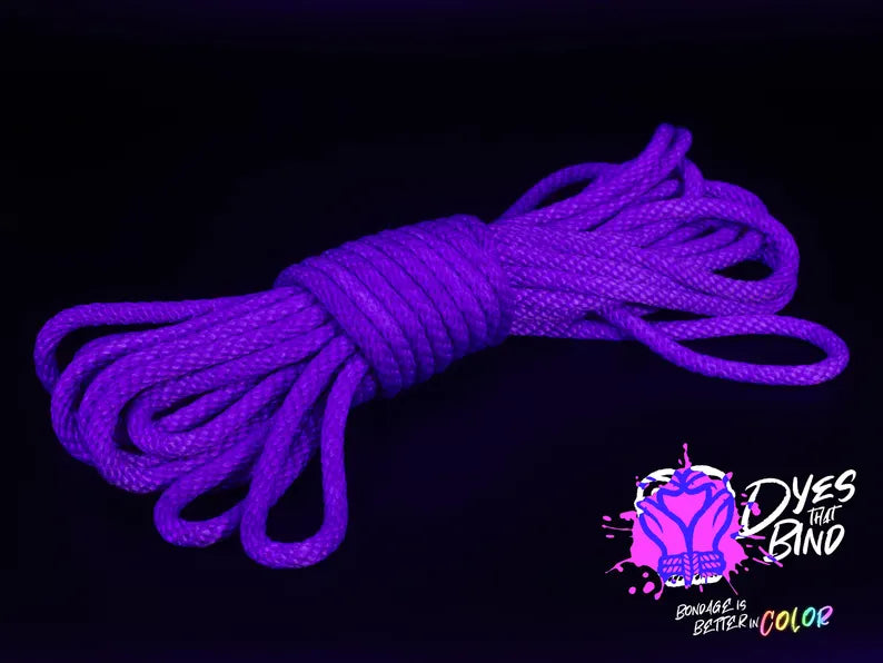 Neon Violet Solid Braid Silky Nylon Rope - 30ft hank