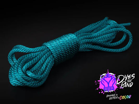Emerald Teal Solid Braid Silky Nylon Rope - 30ft hank