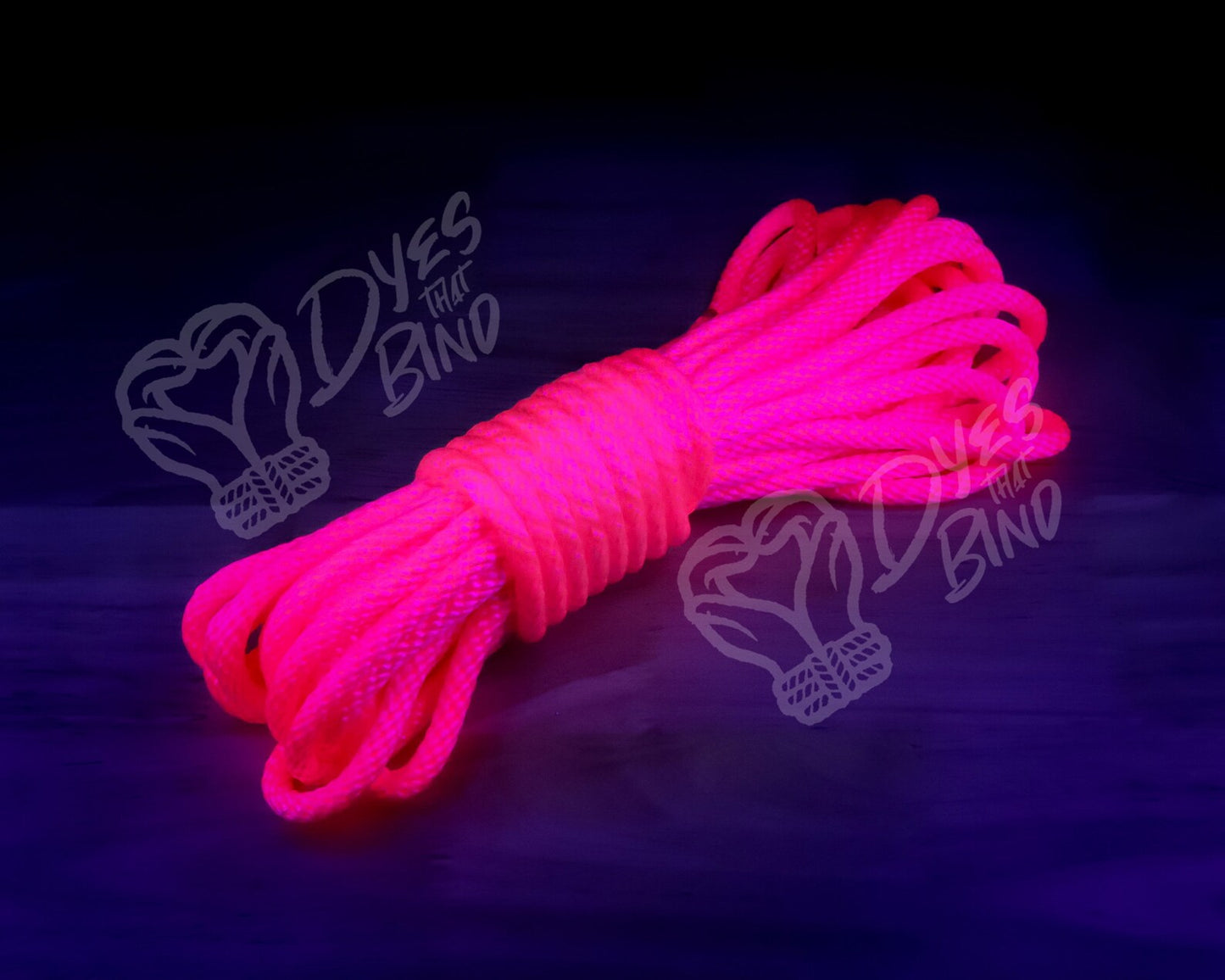 Neon Pink Solid Braid Silky Nylon Rope - 30ft hank