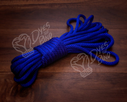 Neon Indigo Solid Braid Silky Nylon Rope - 30ft hank