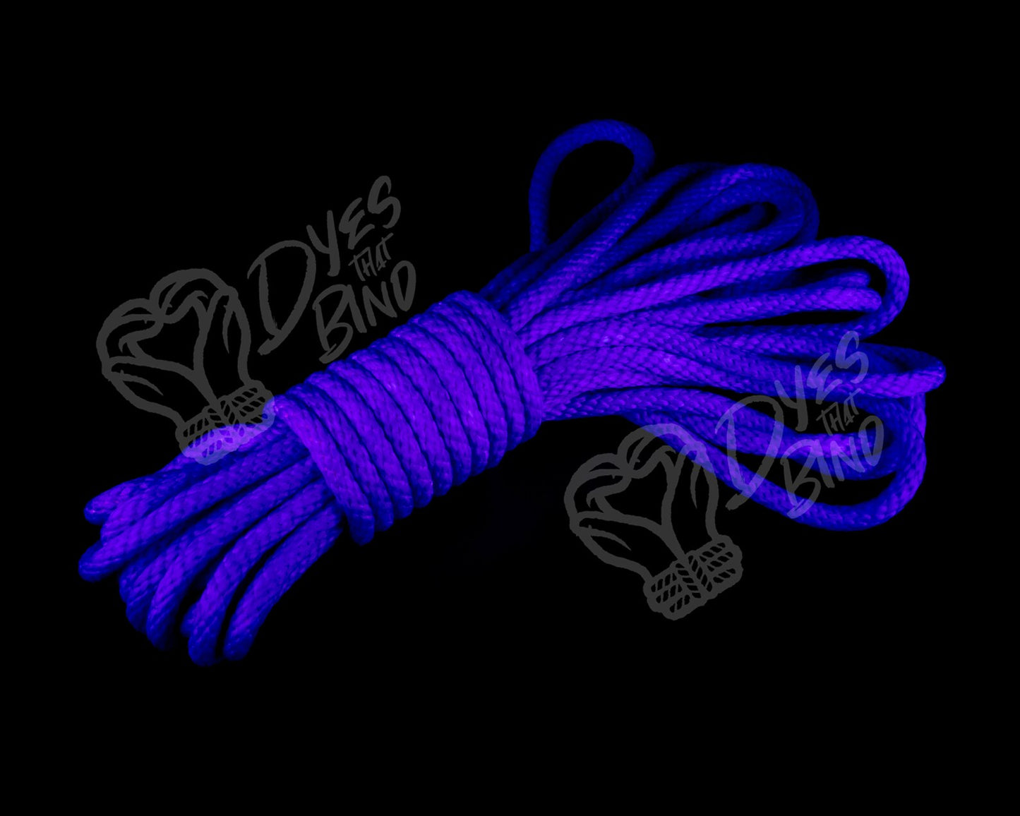 Neon Indigo Solid Braid Silky Nylon Rope - 30ft hank