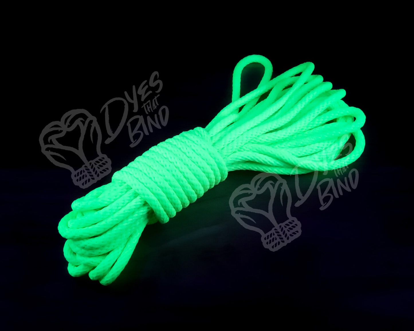 Neon Green Solid Braid Silky Nylon Rope - 30ft hank