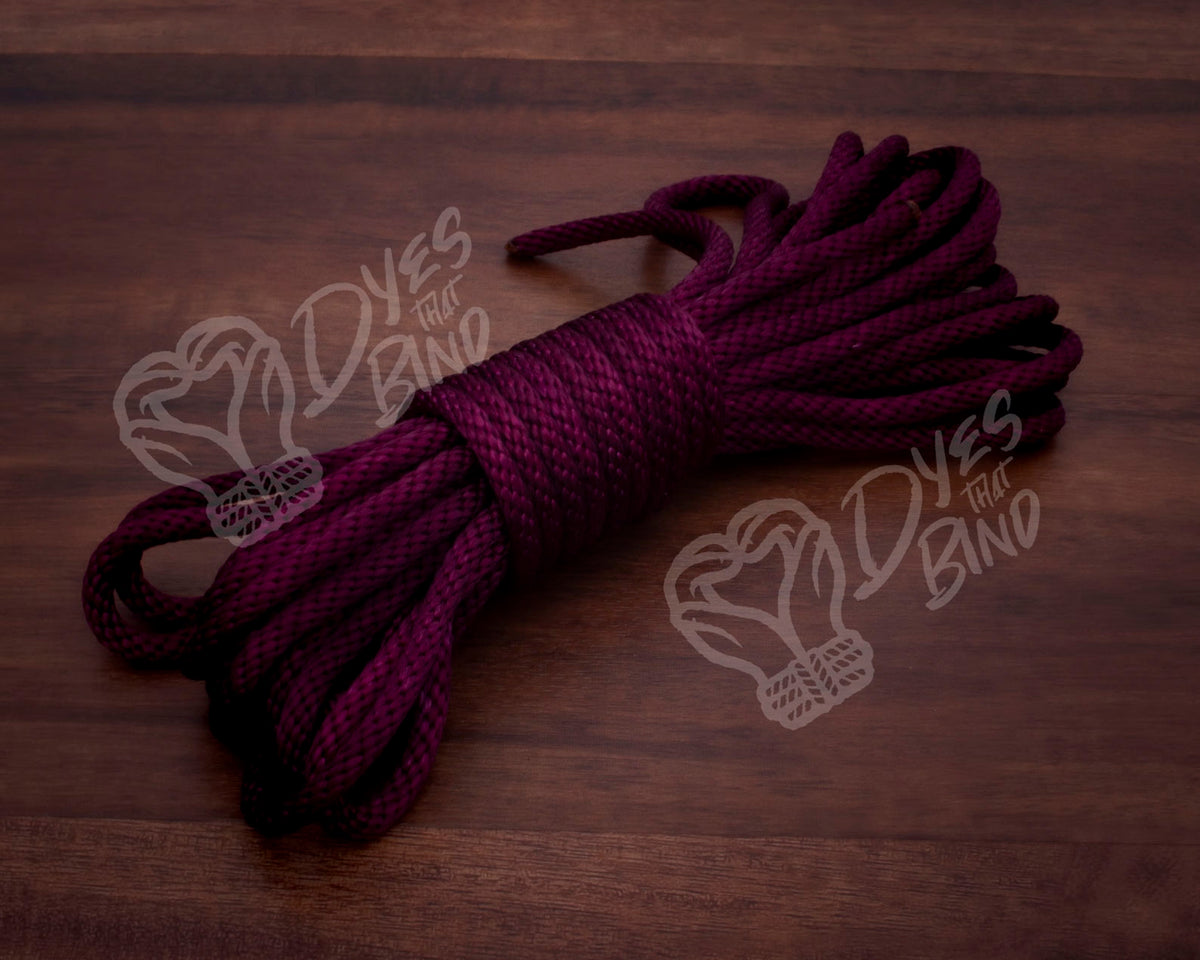 Burgundy Solid Braid Silky Nylon Rope - 30ft hank – Shibari Supply