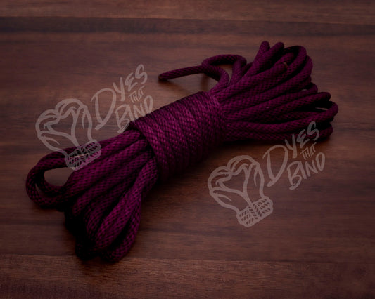 Burgundy Solid Braid Silky Nylon Rope - 30ft hank